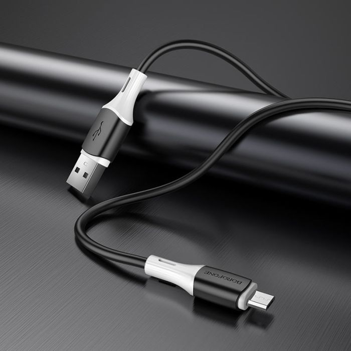 Дата кабель USB 2.0 AM to Micro 5P 1.0m BX79 2.4A Black BOROFONE (BX79MB) изображение 4