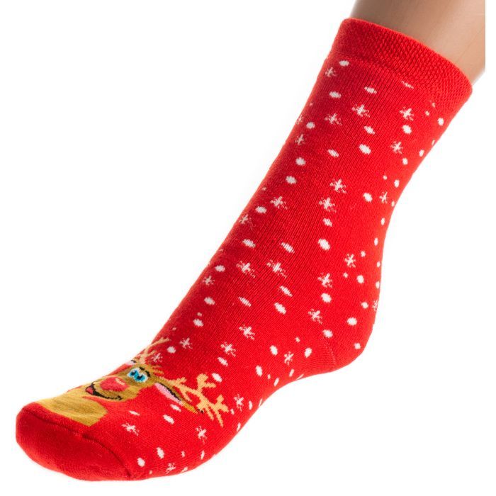 Носки детские BNM махровые с оленем (M1C0101-2143-7-red)