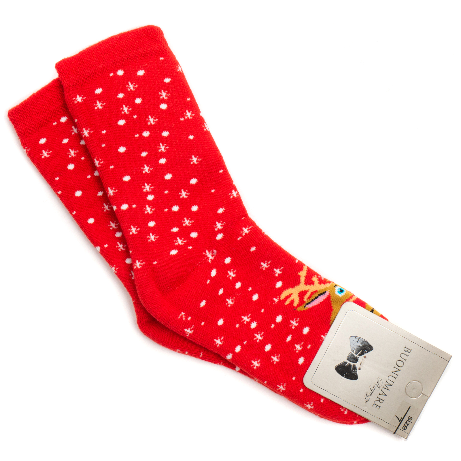 Шкарпетки дитячі BNM махрові з оленем (M1C0101-2143-7-red) зображення 2