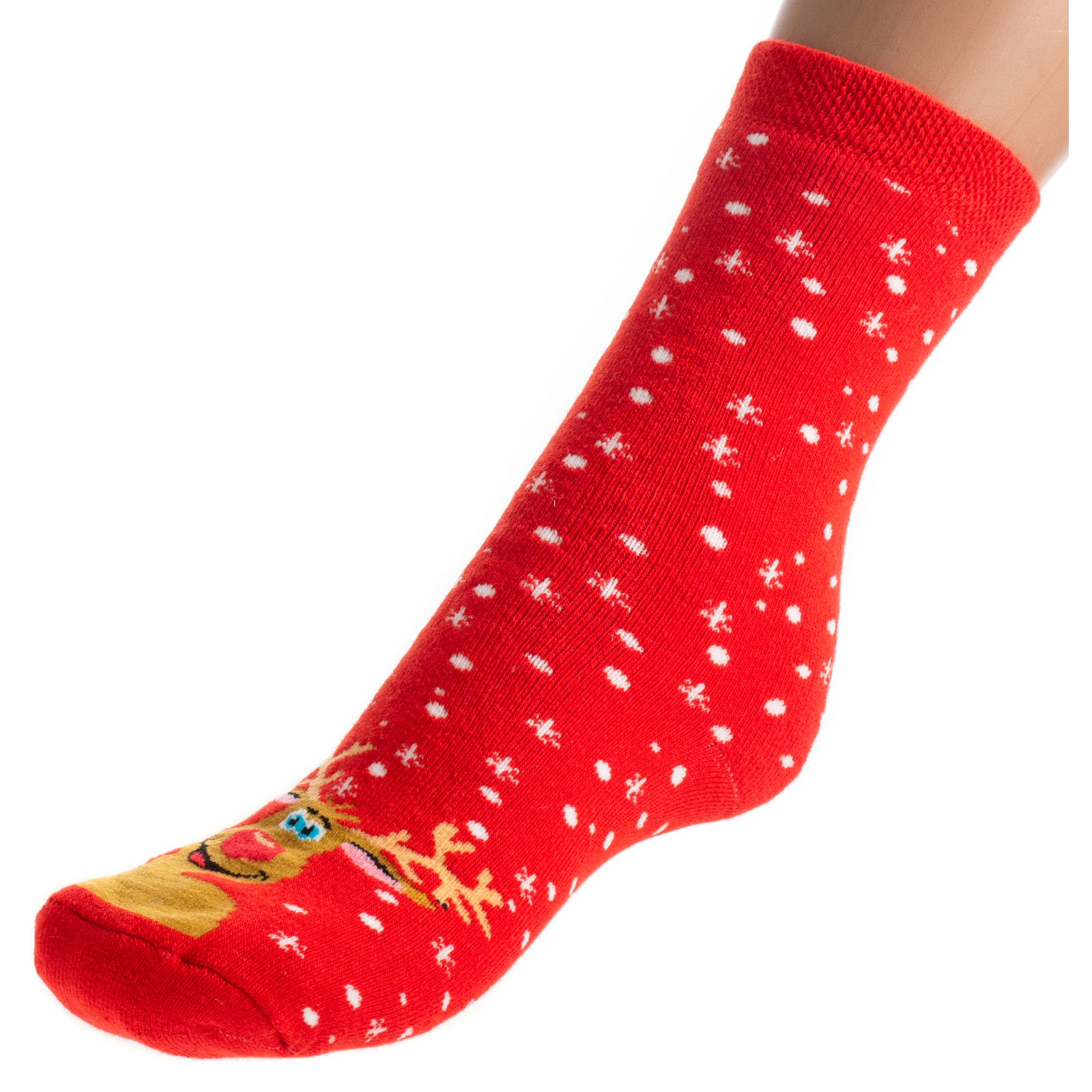 Шкарпетки дитячі BNM махрові з оленем (M1C0101-2143-7-red)