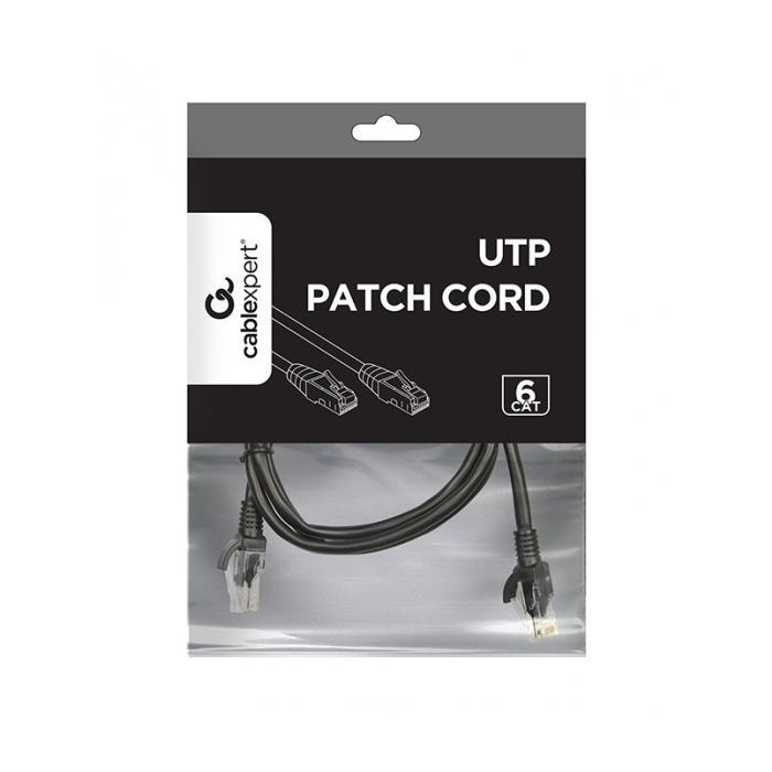 Патч-корд 1.5м UTP cat 6 CCA black Cablexpert (PP6U-1.5M/BK) зображення 2