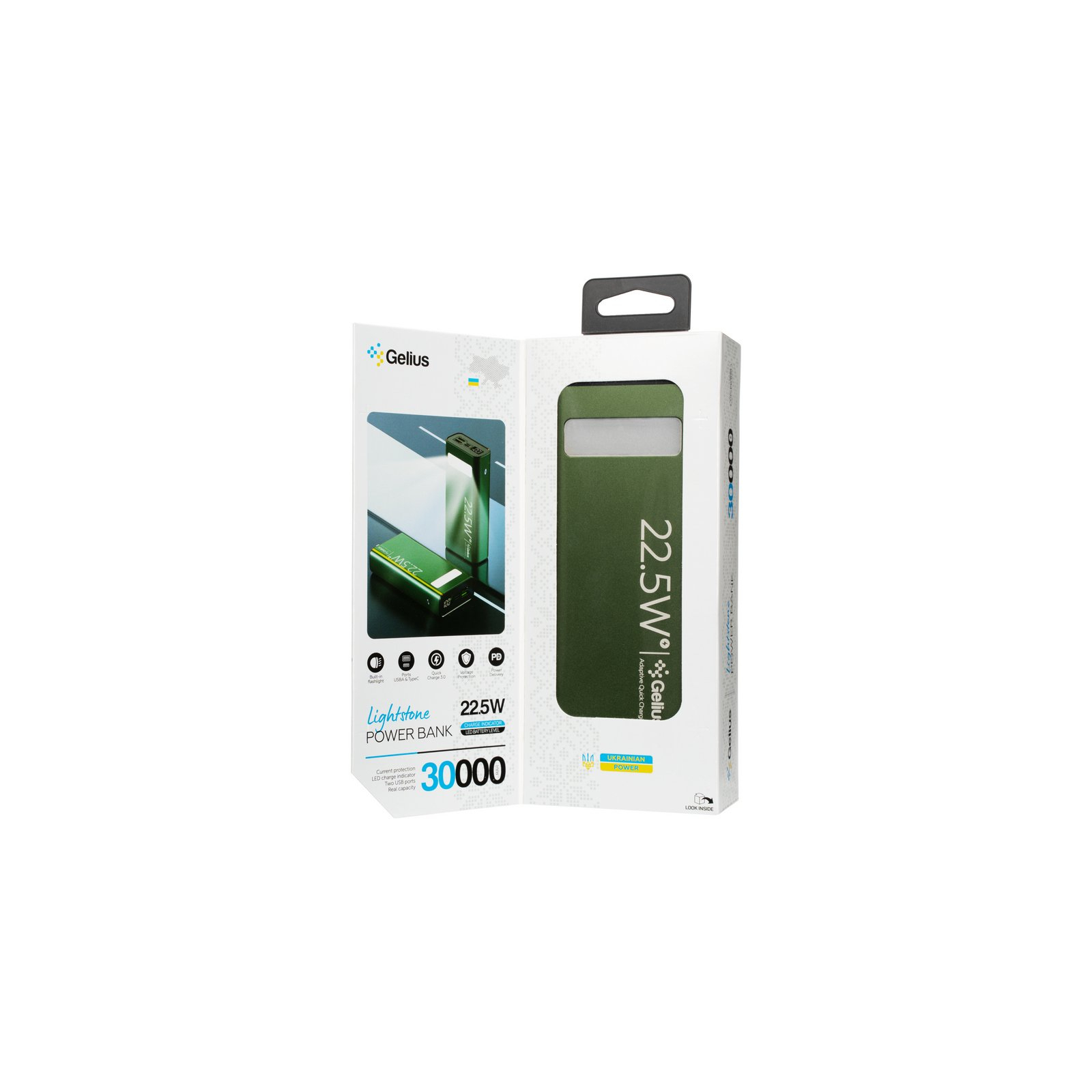Батарея универсальная Gelius Lightstone GP-PB300 30000mAh QC+PD (22.5W) Green (00000090465) изображение 11