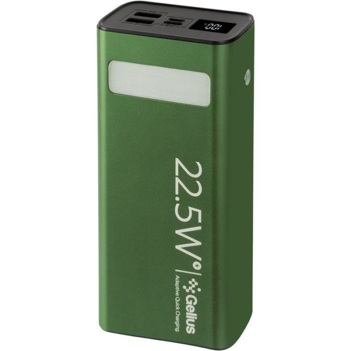 Батарея универсальная Gelius Lightstone GP-PB300 30000mAh QC+PD (22.5W) Green (00000090465)