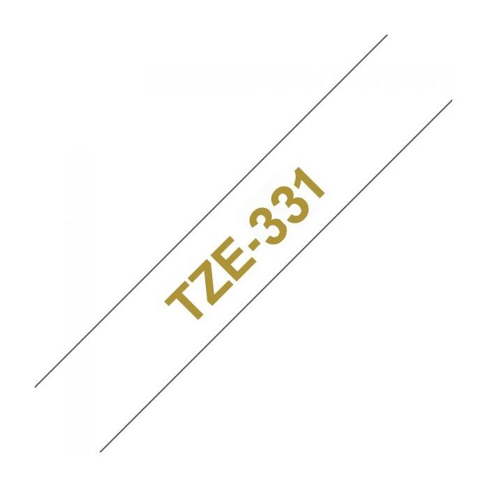 Стрічка для принтера етикеток UKRMARK B-T331P, ламінована, 12мм х 8м, gold on white, аналог TZe331 (900783) зображення 4