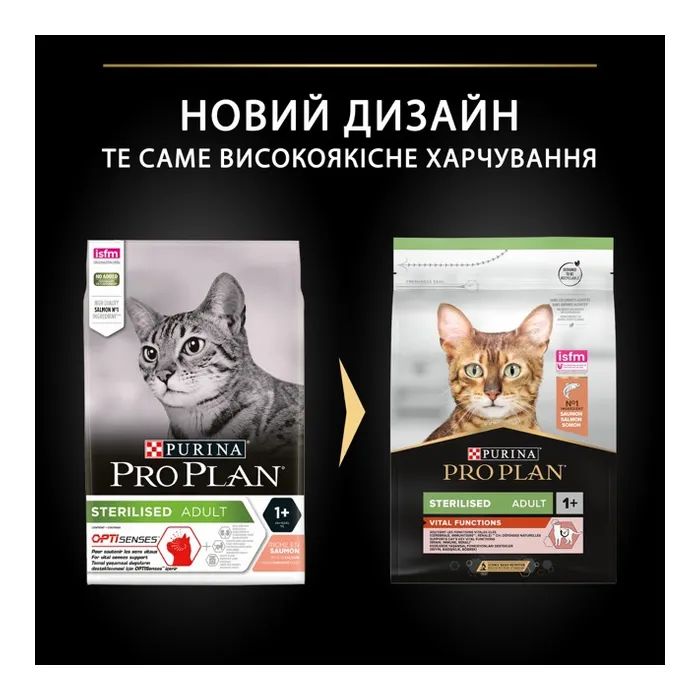Сухой корм для кошек Purina Pro Plan Sterilised с лососем 400 г (7613036544832) изображение 9
