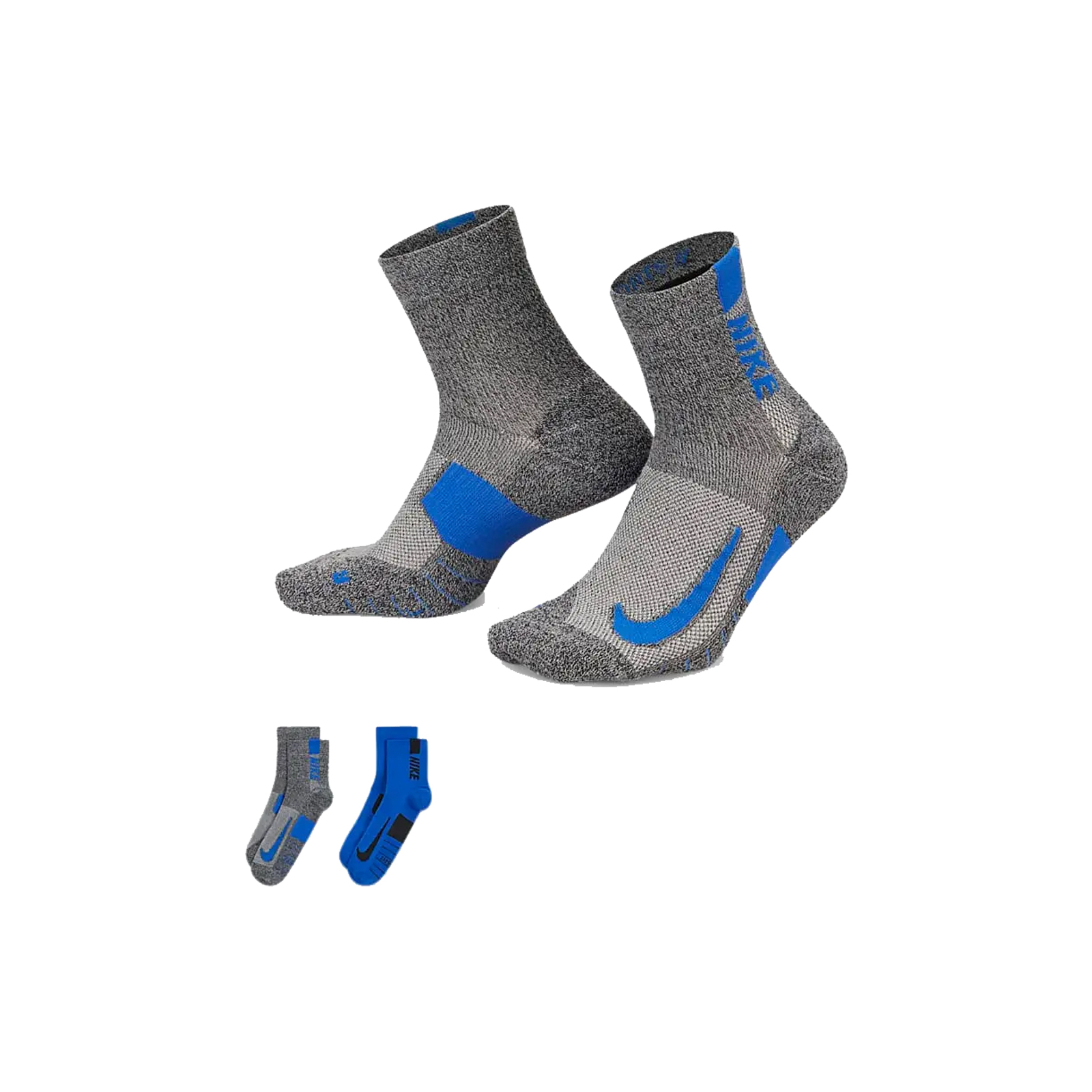 Шкарпетки Nike U NK MLTPLIER ANKLE 2PR - 144 SX7556-937 42-46 2 пари Сірий/Синій (196153841291)