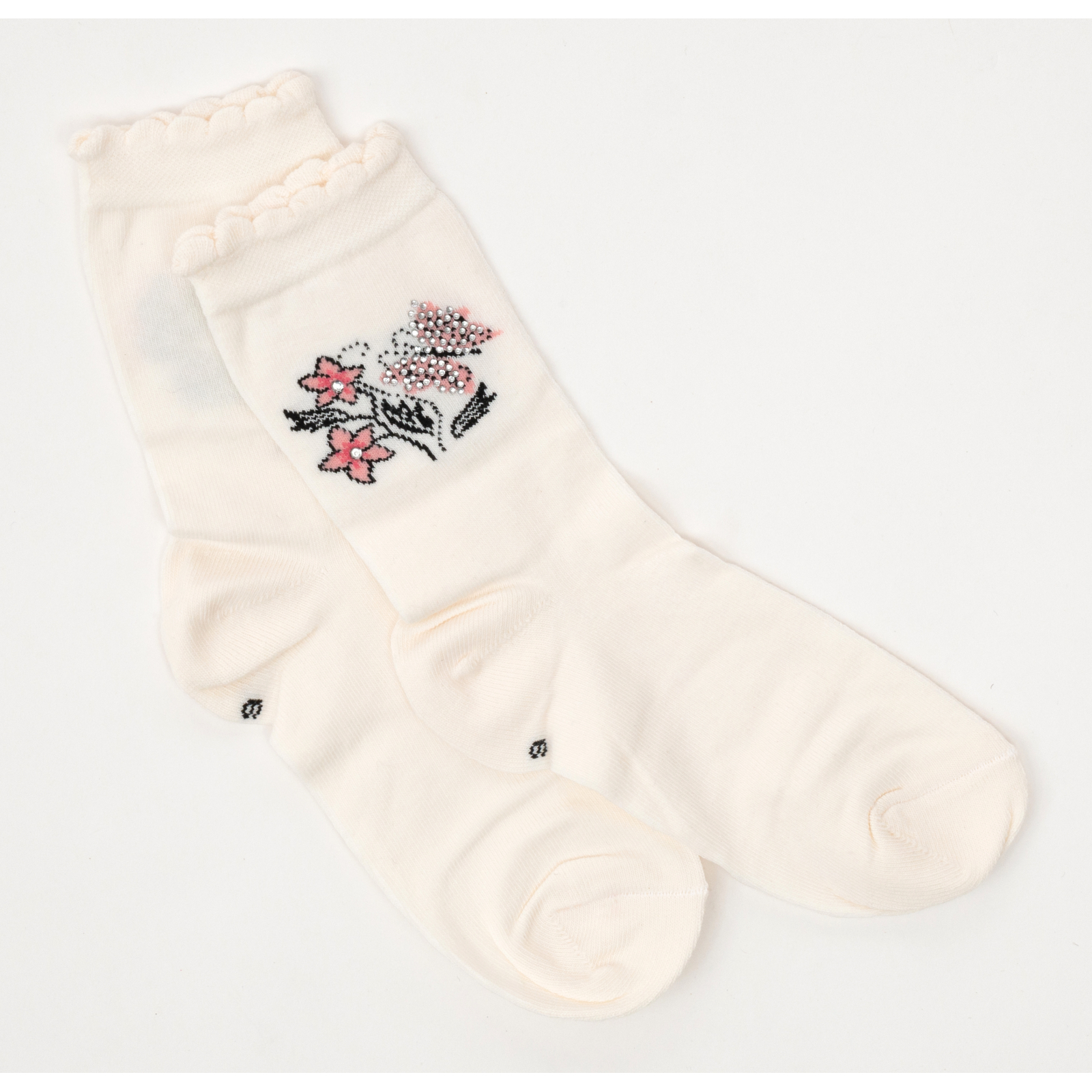 Шкарпетки дитячі BNM з квіточками (M0C0102-0812-5G-beige) зображення 2