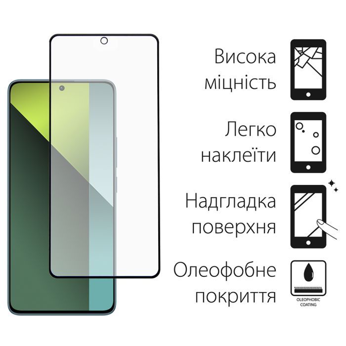Стекло защитное Dengos Full Glue Xiaomi Redmi Note 13 4G (black) (TGFG-346) изображение 2