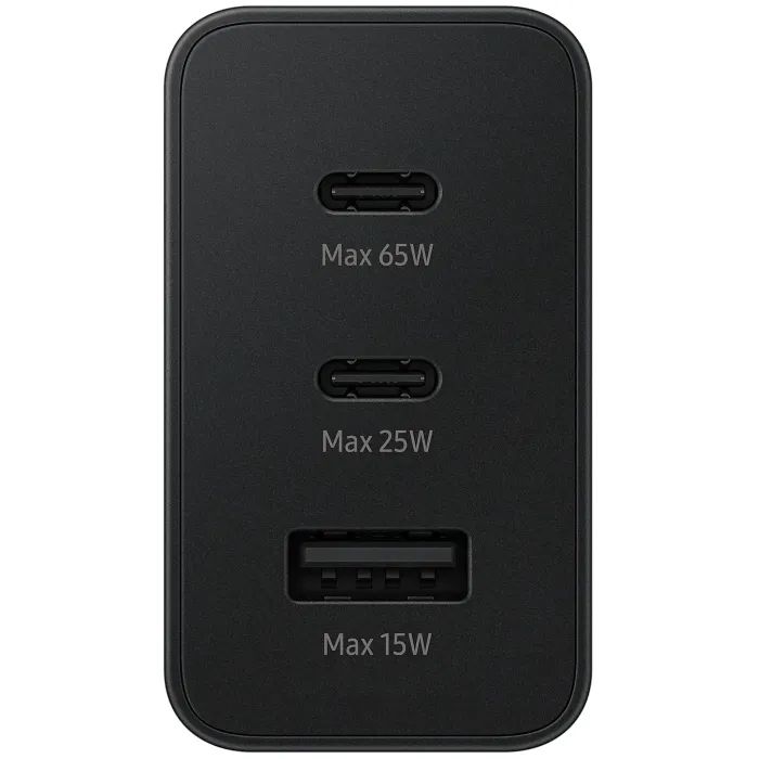 Зарядний пристрій Samsung 2xUSB-С 65W PD PPS/USB-A Black (EP-T6530NBEGEU) зображення 3