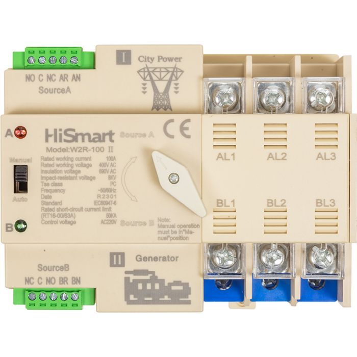 Автоматический выключатель HiSmart W2R-3P 220V 100A (HS082499)
