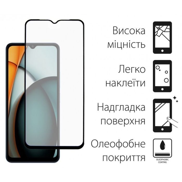 Скло захисне Dengos Full Glue Xiaomi Redmi A3 (black) (TGFG-349) зображення 2