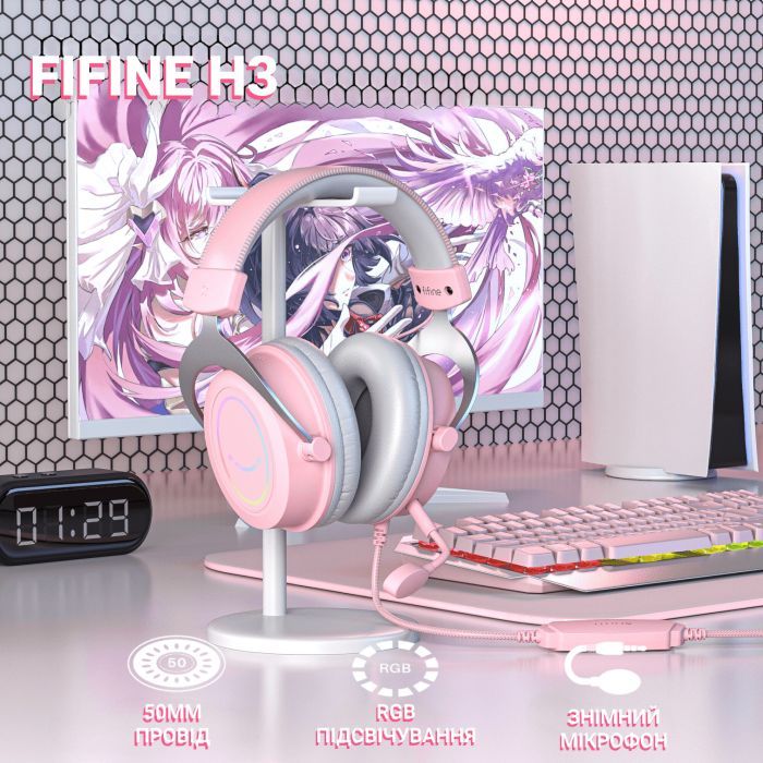 Наушники Fifine H3 RGB Pink (H3P) изображение 3
