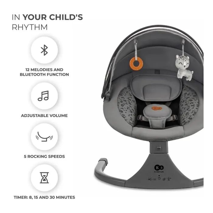 Кресло-качалка Kinderkraft Lumi 2 Light Grey (5902533925018) изображение 10