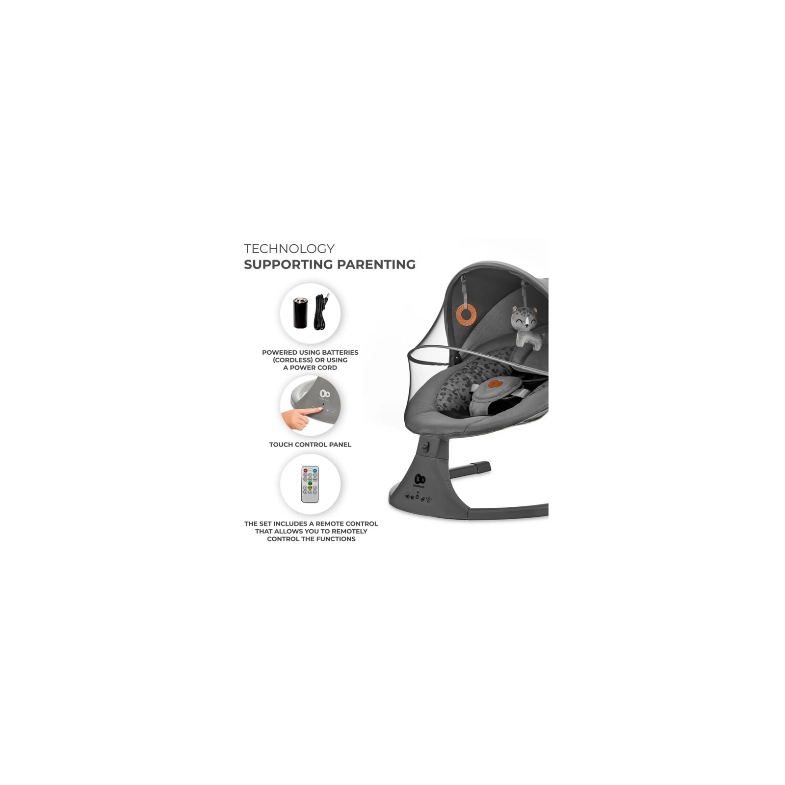 Кресло-качалка Kinderkraft Lumi 2 Dark Grey (5902533925025) изображение 9
