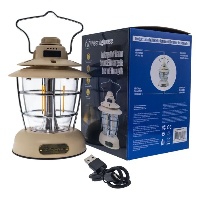 Ліхтар Westinghouse Retro 6W LED Filament WF241 Type-C з функцією Power Bank (WF241-CB) зображення 4