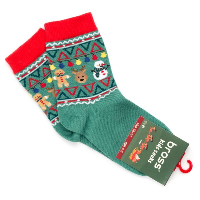 Носки детские Bross новогодние (10969-8-10-green)