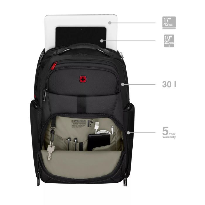 Рюкзак для ноутбука Wenger 17" New Icons, Meteor, Black (653188) зображення 3