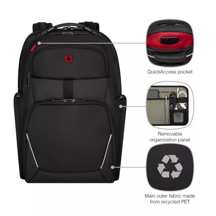 Рюкзак для ноутбука Wenger 17" New Icons, Meteor, Black (653188) зображення 4