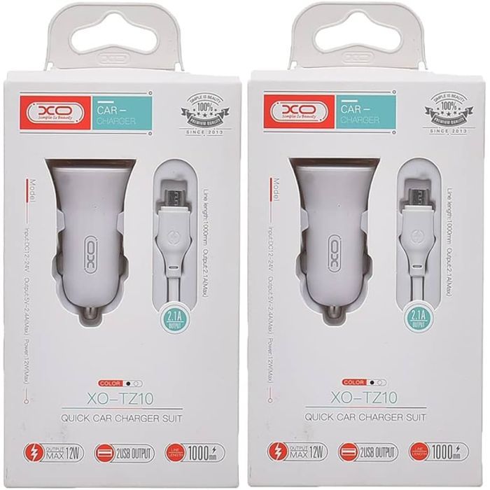 Зарядний пристрій XO TZ10 2.4A/2 USB + Type-C White (XO-TZ10-TC-WH) зображення 3