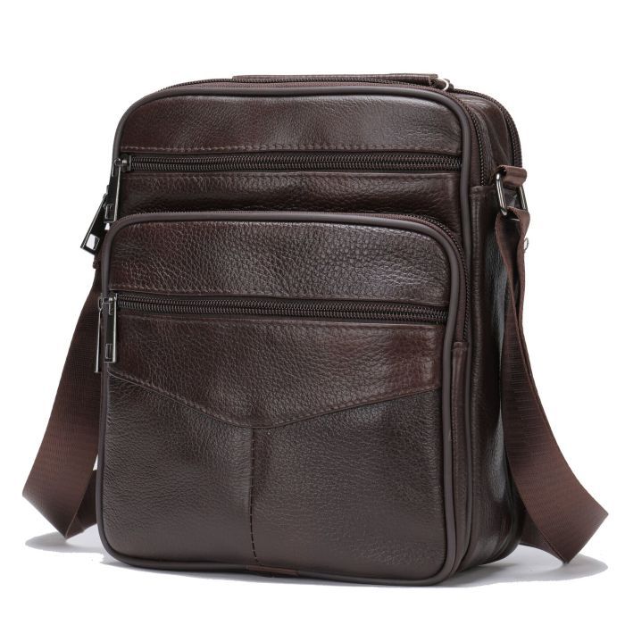 Сумка Vintage С двумя карманами Коричневая (14706)