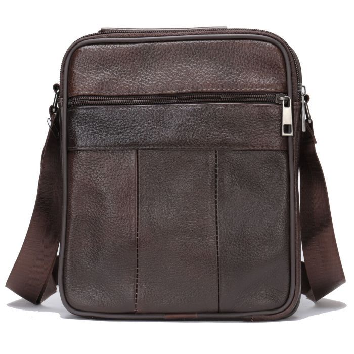 Сумка Vintage С двумя карманами Коричневая (14706) изображение 2