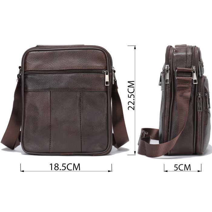 Сумка Vintage С двумя карманами Коричневая (14706) изображение 3