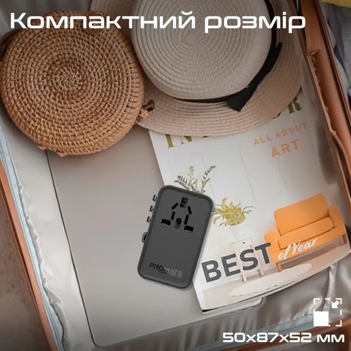 Зарядний пристрій Promate tripmate-gan70r зображення 11