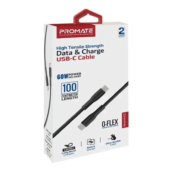 Дата кабель USB-C to USB-C xcord-cc.black Promate (xcord-cc.black) изображение 2