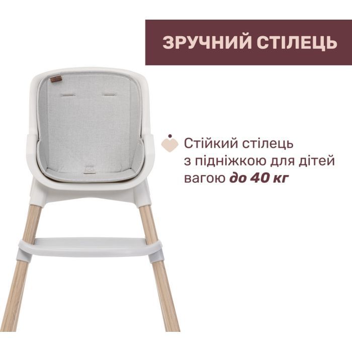 Стульчик для кормления Chicco Polly Zest Plus светло-серый (87152.80) изображение 3