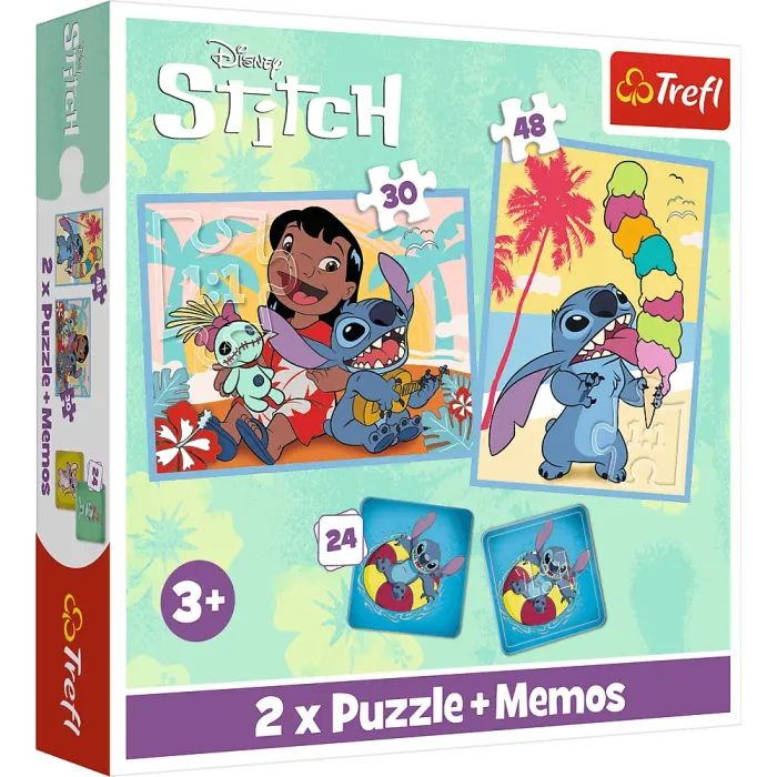 Пазл Trefl Lilo&Stitch Счастливые 2 in 1+memos (5900511935851)