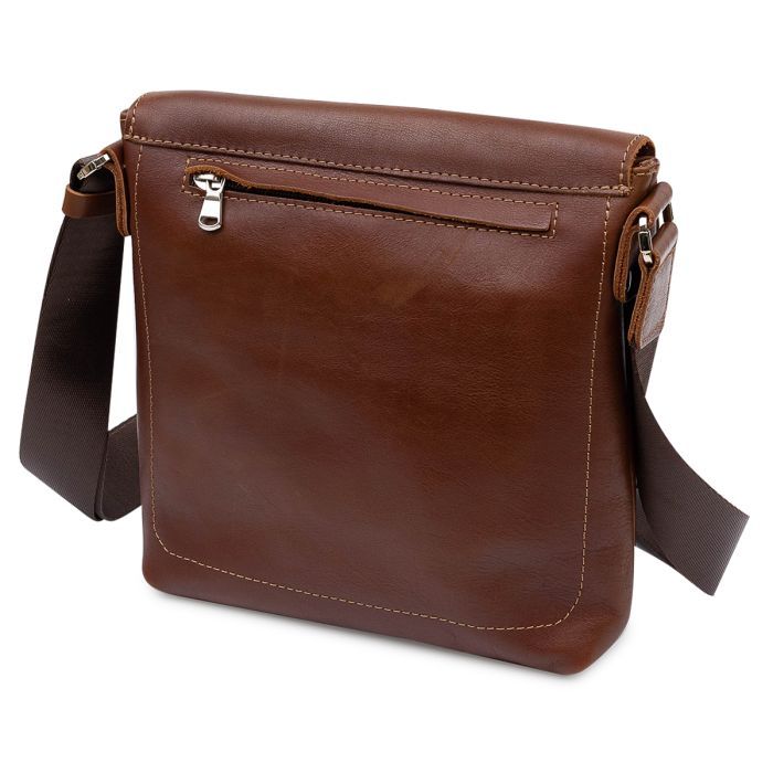 Сумка Grande Pelle Кожаная мужская через плечо Коричневая (11567) изображение 2