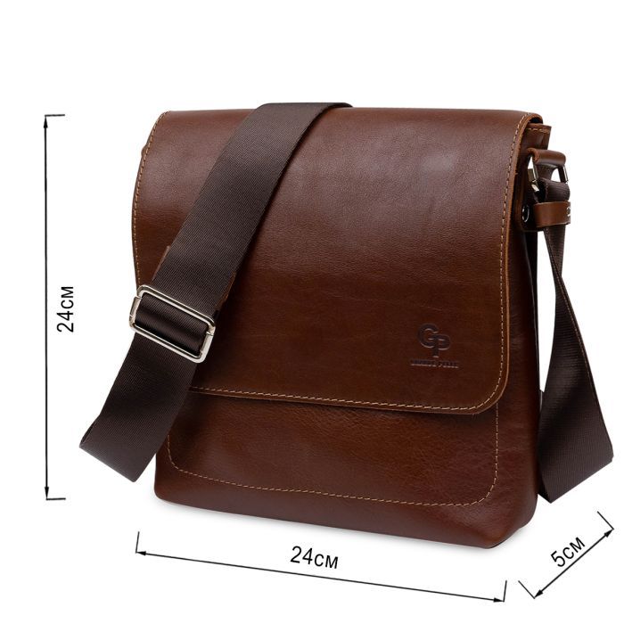 Сумка Grande Pelle Кожаная мужская через плечо Коричневая (11567) изображение 3