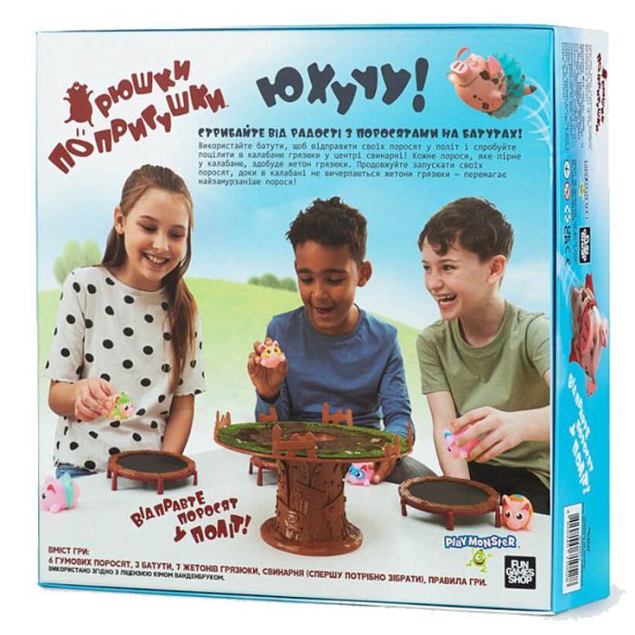 Настільна гра Fun Games Shop Хрюшки - Попригушки (Pigs on Trampolines) (укр.) (FGS63) зображення 2