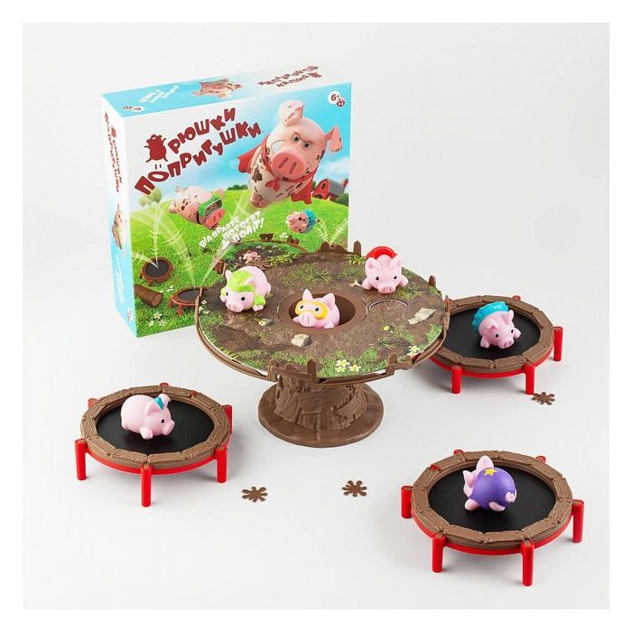 Настільна гра Fun Games Shop Хрюшки - Попригушки (Pigs on Trampolines) (укр.) (FGS63) зображення 3