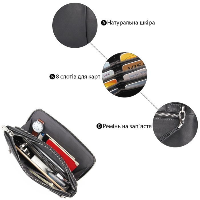 Сумка Vintage В гладкой коже Черная (14970) изображение 4