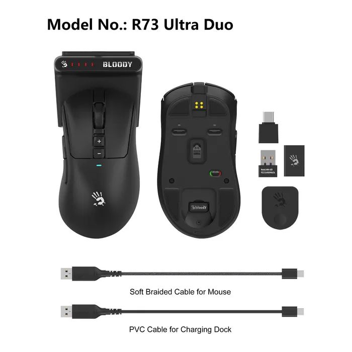 Мышка A4Tech Bloody R73 Ultra Duo Wireless Black (4711421002356) изображение 12