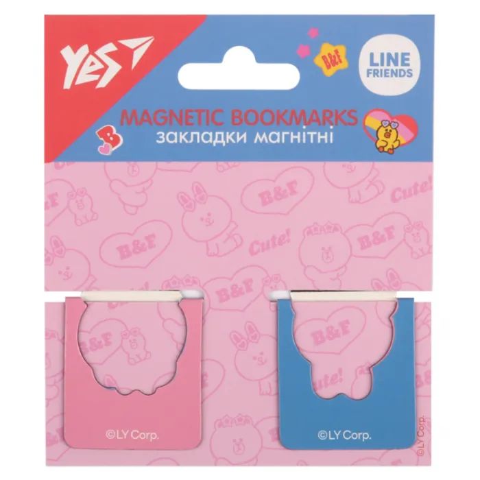 Закладки для книг Yes магнітні Line Friends, висікання, 2 шт (708399) зображення 2