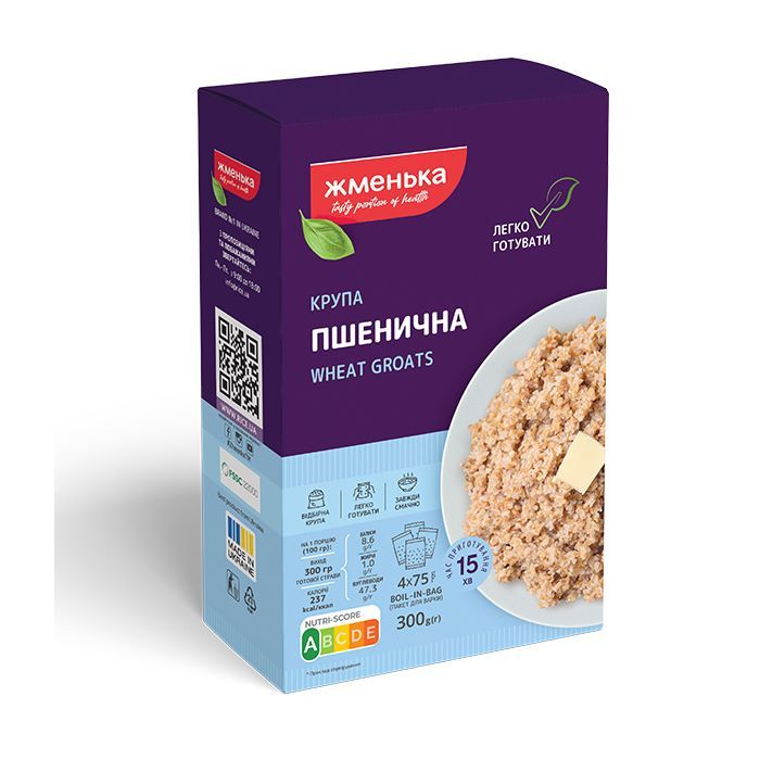 Крупа Жменька Пшеничная в пакетиках для варки 4х75 г (4820038701108)