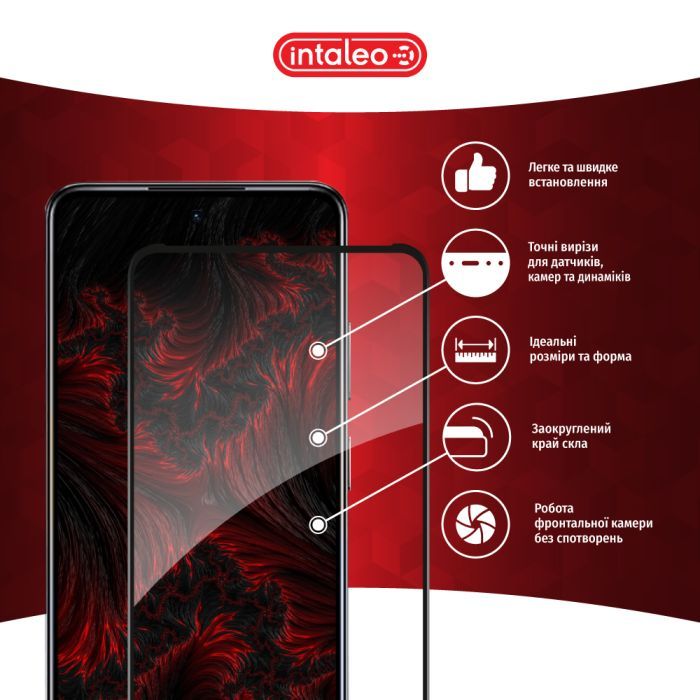 Стекло защитное Intaleo Full Glue Infinix Hot 40i Black (1283126588945) изображение 3