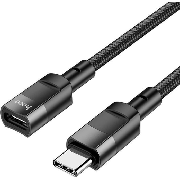 Дата кабель USB-C M to USB-C F extension 1.2m U107 black HOCO (6931474789990)