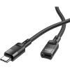 Дата кабель USB-C M to USB-C F extension 1.2m U107 black HOCO (6931474789990) изображение 2