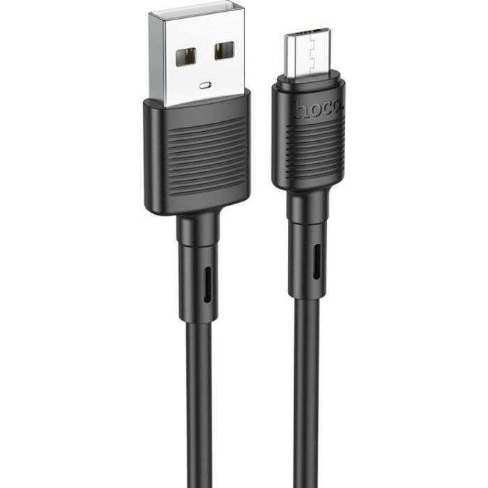 Дата кабель USB 2.0 AM to Micro 5P 1.0m 2.4A PVC X83 black HOCO (6931474770882) зображення 2