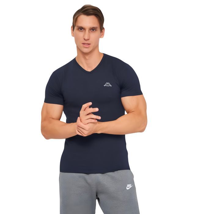 Футболка Kappa T-shirt Mezza Manica Scollo V K1311 BluNavy темно-синій M (8052394814062)