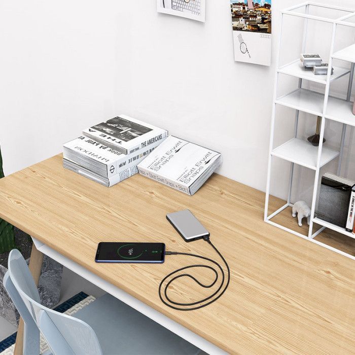 Дата кабель USB 2.0 AM to USB-C 1.0m 3A silicone BX30 black BOROFONE (6931474706928) изображение 4