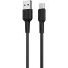 Дата кабель USB 2.0 AM to USB-C 1.0m 3A silicone BX30 black BOROFONE (6931474706928)