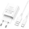 Зарядное устройство BOROFONE BA74A Aspirer USB + cable USB to USB-C White (6974443388671) изображение 3