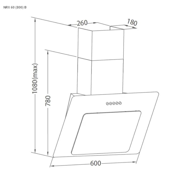 Витяжка кухонна Pyramida NRX 60 (800) B GWH зображення 7