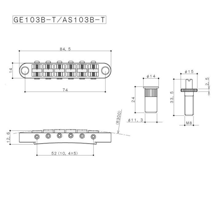 Бридж для гітари Gotoh AS103B-T CK зображення 2