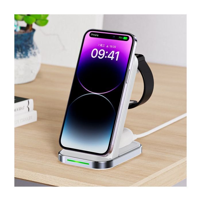 Зарядний пристрій Acefast E15 Wireless QI 3in1 15W Black (6974316281986) зображення 7