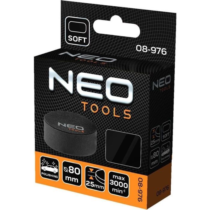 Круг зачистной Neo Tools полировальный, губка мягкая, на липучке, 80x25мм (08-976) изображение 5